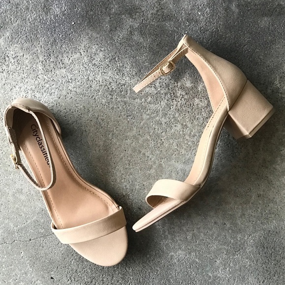 2 Left!  Classified Basic Nude Ankle Strap Heel - Picture 4 of 8